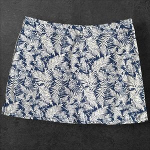 Tranquility Golf Skort Women Size‎ XXL Blue White Leaves Print Lined Tropical